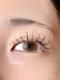 【まつげケア×マツエク👏】フラットラッシュ120本＋持続性upまつげ修復トリートメント💎(オフ込み)