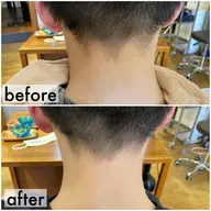 ヘアカット＋うなじデザイン(ダブル脱毛)
