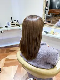 カット＋透明感ケアカラー＋髪質改善メテオトリートメント/マイクロバブルmarbb付/グレーベージュ/レイヤーロング/暗髪