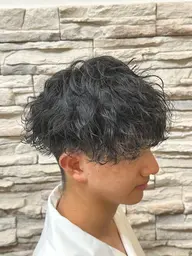 メンズカット＋波巻パーマ＋炭酸パック