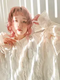 前髪,顔周りカット＋巻き髪🩶