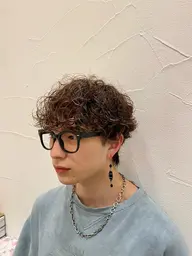 メンズカット+波巻きパーマorツイスパ+ハイライト+トリートメント【施術時間180分】