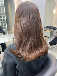 【透明感抜群✨】ブリーチなしダブルカラー+集中補修ナノトリートメント🌹