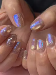 マグネット+オーロラ重ねネイル(オフなし)