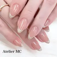 爪先キラキラ🩷ベージュカラーにラメフレンチ🩷