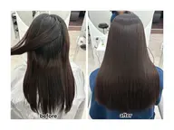 クオライン縮毛矯正+カット+3stepトリートメント