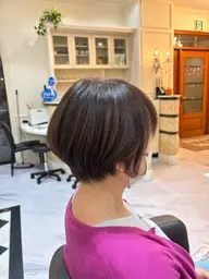 【白髪染めリタッチ】【丸みショート】