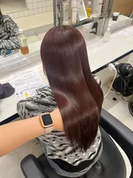 【学割メニュー 当日予約🙆‍♀️💕】ワンカラーで愛されピンク🎀➕オリジナルトリートメント🎀➕さら艶ストレート✨