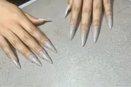 10本長さだしジェルチップ&ワンカラーラメマグネットギャラクシー(自店他店ジェルオフ無料、他店長さだしオフ＋¥1000)