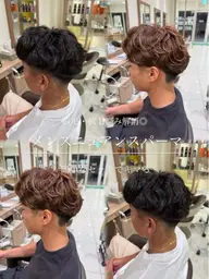 [新規限定]💫メンズカット + シャンプー + 全体パーマ + 眉カットサービス💫