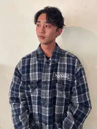 メンズカット+フェザーパーマ【眉カット+眉ワックス無料プレゼント中‼️】