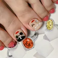 【新規】フットネイル親指2本アート