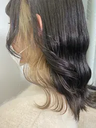 【💖大人気イヤリングカラー💖】インナーカラー+最新トリートメント+コテ巻きヘアセット✨