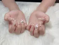 [スカルプ]長さだし10本　アート&パーツつけ放題