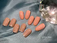 オフなし☆ジェル:【新生活応援📣】ワンカラー先端ラメライン