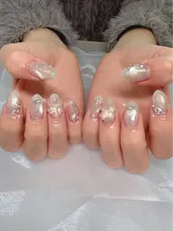 🪄💫パーツつけ放題💫75分シンプル持ち込みデザイン💖（オフ込み）　チークネイル、ベイビーブーマーもできます🤍