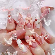 【スカルプ長さだし】持込デザイン15980(時間内でデザイン、パーツ10本OK）