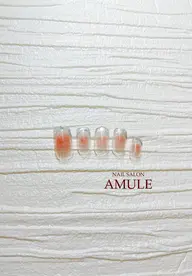 【ジェルオフあり】チークネイル(ベース)＋先端マグネットジェルフレンチ💅