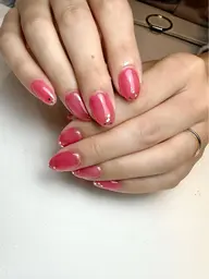 ハンド✋ オフ有🖊シンプル🤍ショートネイル✨仕上がりの自爪が4ミリまで/2色可♡（ワンカラー・ラメグラデ・全面ラメ）