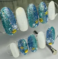 シンプルデザイン・アート6本　持ち込み　ストーン・パーツつけ放題