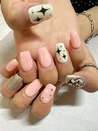 スカルプフレンチ/ワンカラーアート2本/マグネットフレンチ／ビー玉マグネット