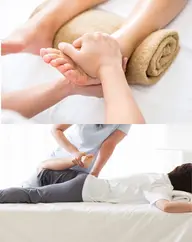 【腰痛、骨盤歪み、姿勢根本ケア】腰痛・身体の歪みにお悩みの方へ！足つぼオイルリンパ×骨盤ストレッチ70分