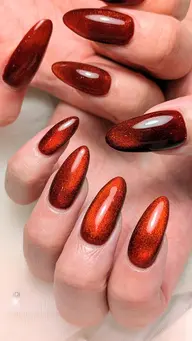 オフなし【冬といえばボルドー🍎】赤ネイル◆マグワンカラー💅　[マグネットネイル/ちゅるんネイル/冬ネイル/三宮]