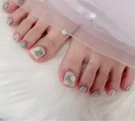 フットネイル 10本アート(ストーン付け放題)オフ込み