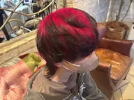 ブリーチ1回、カラー、カット