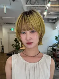 【予約リクエスト限定🌟】イエロー系ブリーチカラー+カット(ボブorウルフorショート) +撮影モデル