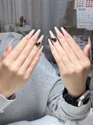 長さ出しワンカラー(2本アート)💖