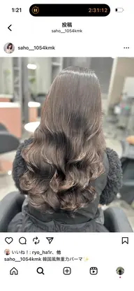 似合わせカット+韓国式無重力デジタルパーマ/コテ巻き風🐰