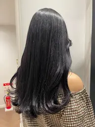 前髪縮毛＋カラー🖤