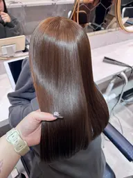 💪🏻湿気に負けない💪🏻小顔カット+髪質改善ケアストレート+フルカラー+1stepトリートメント🍒