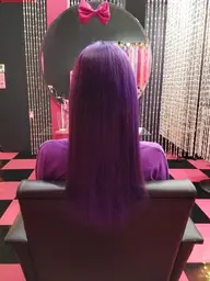 1回ブリーチ+全体原色派手髪カラーバター