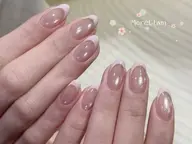 【高級感話題ネイル】マグネットxフレンチ/ミラーフレンチ/カラーグラ8500円