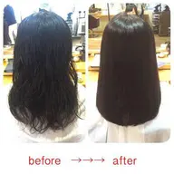 カット+縮毛矯正+トリートメントオゾンヘッドスパ【ダメージレス】ロング料金あり