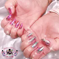 🍓クリア×ホイルネイル♡ラメ追加ok♡