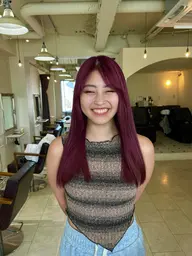 🍇ブリーチなしダブルカラー+クイックトリートメント🍇【深みのあるカラーやワンカラーでは出せない透明感を出したい方】