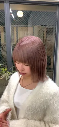 【ブリーチなしWカラー】透明感☆低ダメージ☆色持ち☆ベージュカラー ¥10900