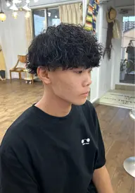 【白髪ぼかし】白髪染め+パーマ+カット