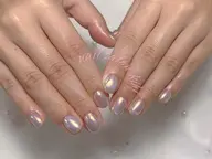 💖💖【ジェルオフ無料】ミラーネイル／オーロラネイル【ベース一色付】　¥5480円