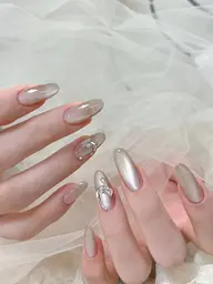 【長さだし10本】🧲マグネットor フラッシュネイル +パーツ2個付き