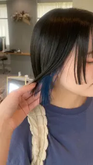 ワンカラー + インナーカラー(ブリーチ) + カット