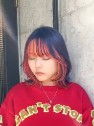 🌈好きなデザインにできるインナーカラーメニュー🌈イヤリング、フェイスフレーミング等好みに応じてデザイン🉑🙆‍♂️