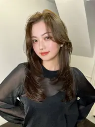 【中華美人‪‪❤︎‬ワンホンヘア】レイヤーカット＋透明感カラー＋高保湿トリートメント【ワンホンヘア/韓国/レイヤー】