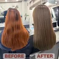 🎀人気No.1🎀カラー+5ステップトリートメント✨️5段階のケアで髪を補修💎 ダメージをしっかり整えサラサラ髪に✨