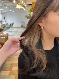 🎀デザインカラー＋【イヤリングカラー】＋カラー＋《潤い》うるサラトリートメント