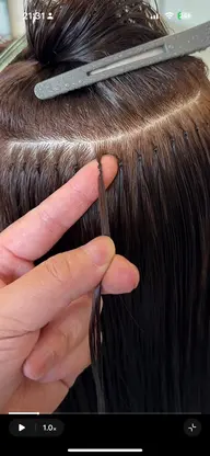 当店エクステ取り外し　羽エクステ手編み