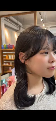 one color ➕前髪 顔周りcut🍒🤍